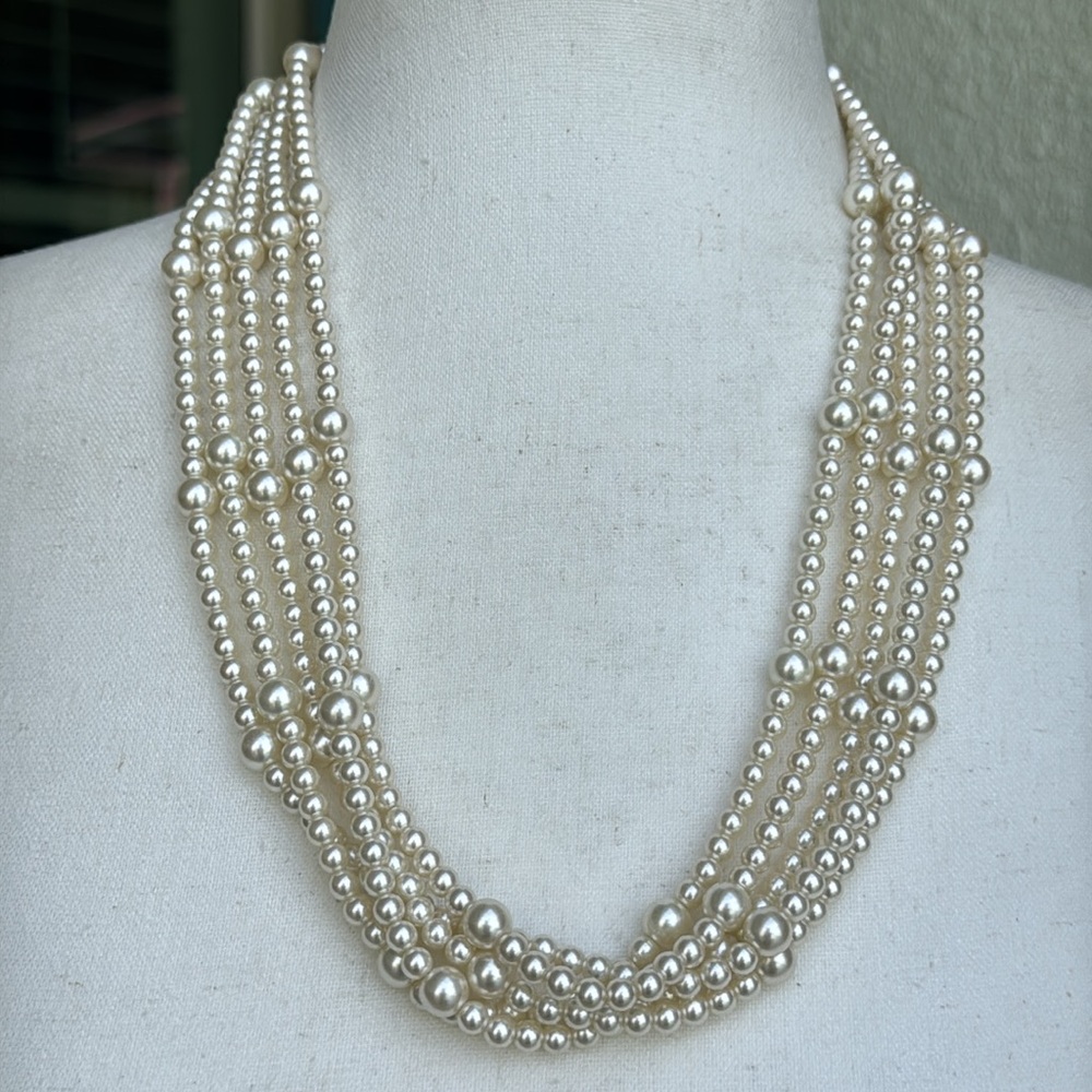 Vera Wang multi strand faux pearl necklace